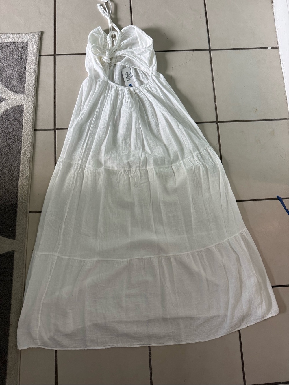 Seaspice resort wear White Halter Maxi Dress - Women's Summer Sundress Sz L NWT - Picture 2 of 7